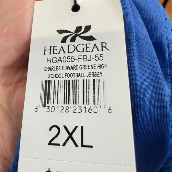 NEW Headgear Chaels Edward Greene High School Football Jersey Blue Mens 2XL - Picture 5 of 5